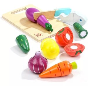 Juego de vegetales con velcro y cuchillo