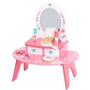 Tocador rosa en madera