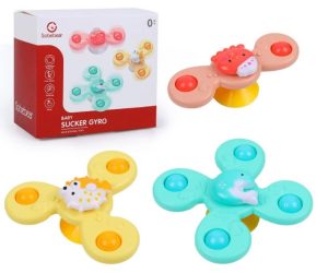 Set 3 juguetes giratorios con ventosa resistentes al agua