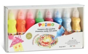 Primo témpera metalizada 4 fluo y 4 perlada de 50 ML