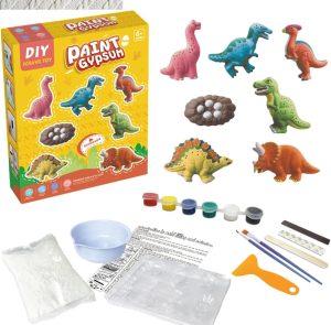 Set de arte en yeso e imanes dinosaurios