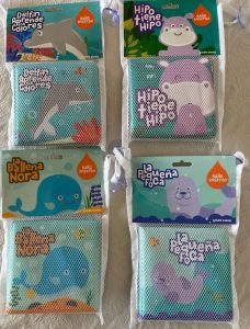 Libro para baño con esponja y red