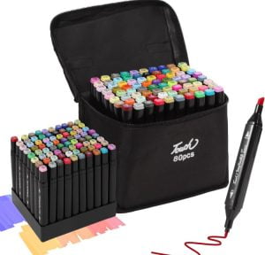 Marcadores doble punta 80 colores