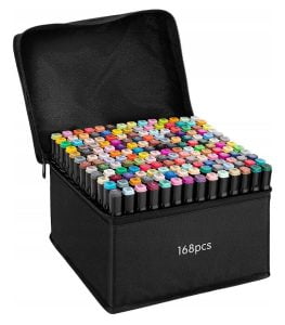 Marcadores doble punta 168 colores