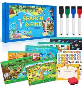 Box busca y encuentra con stickers y láminas reutilizables