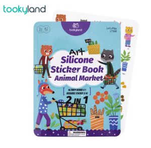 Libro de sticker reutilizables de silicona - animales city