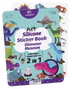 Libro de sticker reutilizables de silicona - Dinosaurios
