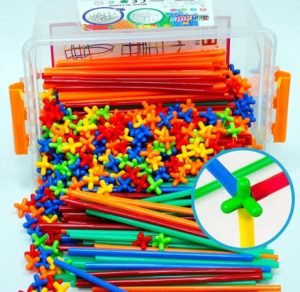 Box construcción palitos y conectores 300 piezas