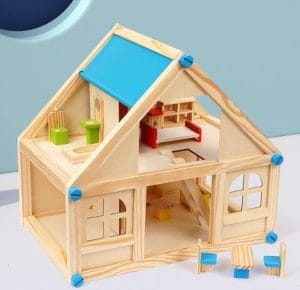 Casita madera con accesorios