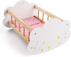 Cuna para bebote de madera laterales nube