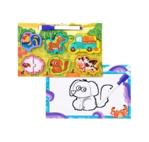 Puzzles madera + pizarra y marcador