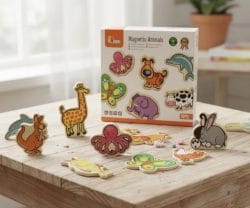 Animales magnéticos de madera