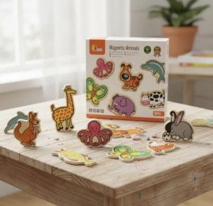 Animales magnéticos de madera