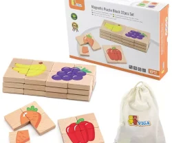 Puzzles magnéticos de frutas de madera