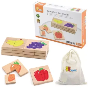 Puzzles magnéticos de frutas de madera