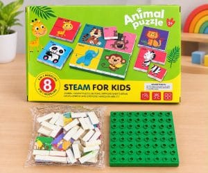 Puzzle bloques encastre con base 33 piezas